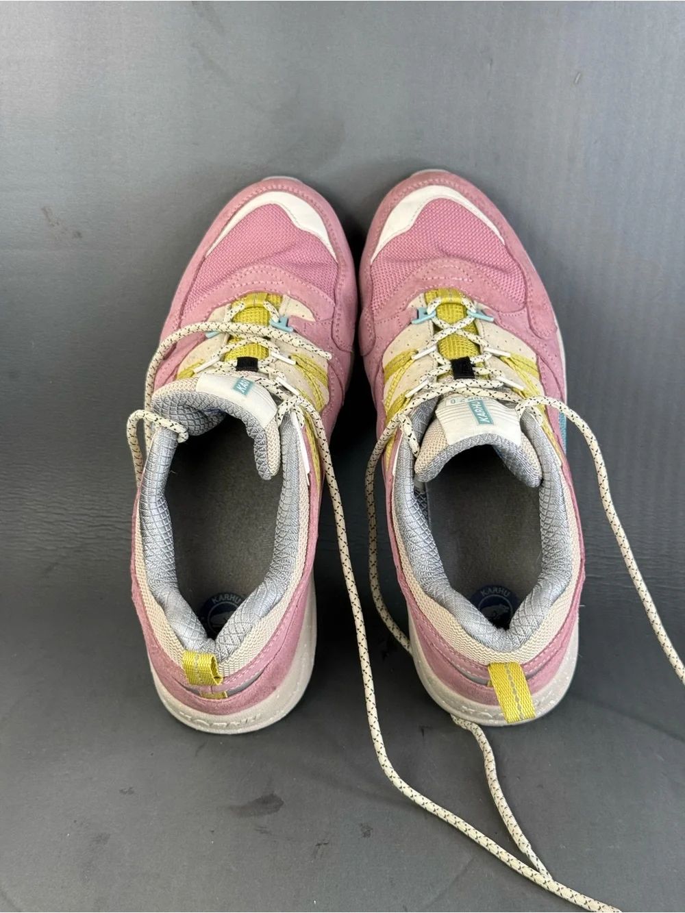Karhu Fusion 2.0 'Lilas Golden Green' athletic sneaker shoes men's size 10
